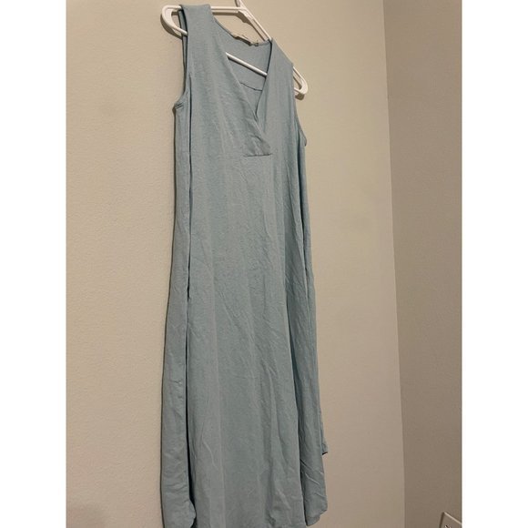 Soft Surroundings Light Blue Sleeveless Casual Midi Dress Linen Blend Size Small - Picture 2 of 7